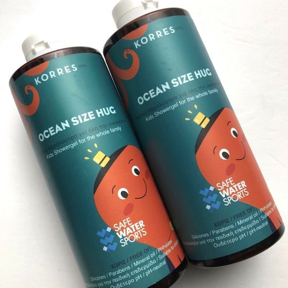 Lot 2x New KORRES Ocean Size Hug Kids Whole Family Shower Gel 13.5oz 400ml - Picture 2 of 4